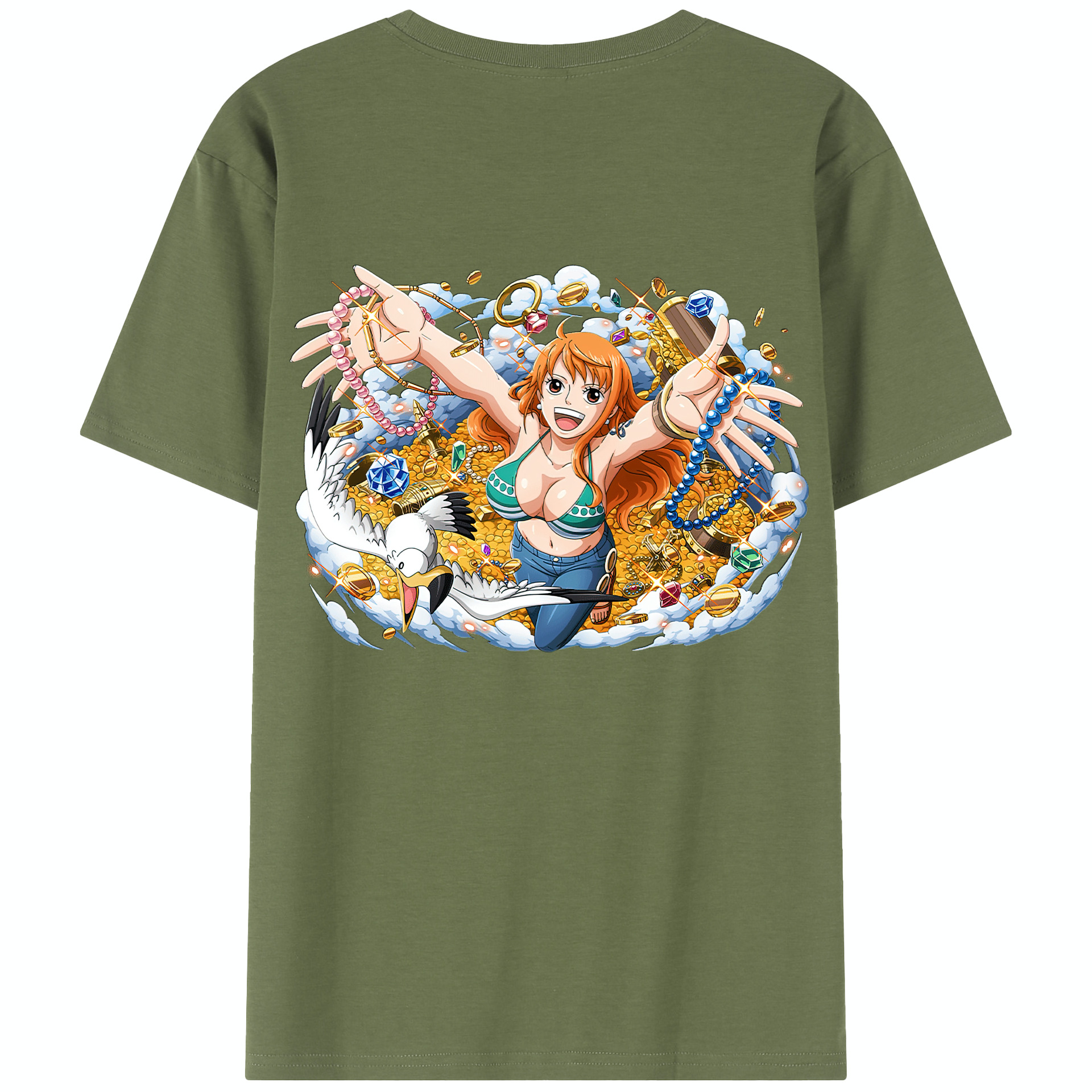 ワンピース ナミ ONE PIECE Nami 綿100％半袖Tシャツ（背面プリント）